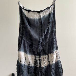 Tie dye strapless romper